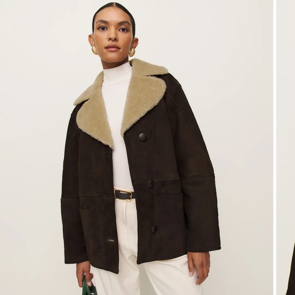 Women's Black Shearling Jacket - Picture 1 of 5